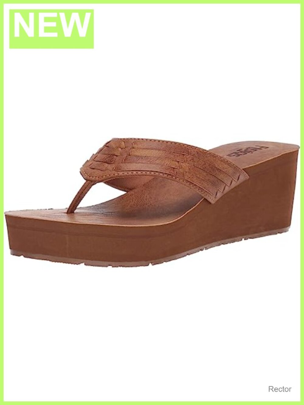Flojos Jess Women's Wedge Flip-Flop Faux Leather Vegan Sandal